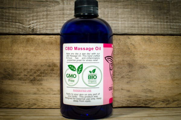 8oz RM CBD Massage Oil Left