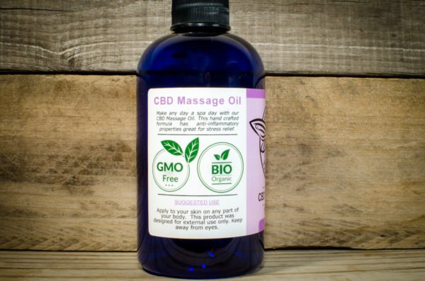 8oz HD CBD Massage Oil Left